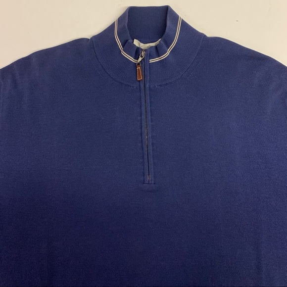 Ermenegildo Zegna Blue Quarter Zip Sweater Size 52/Large